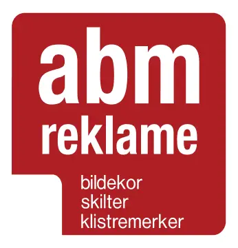 ABM Reklame logo – bildekor, skilt og klistremerker